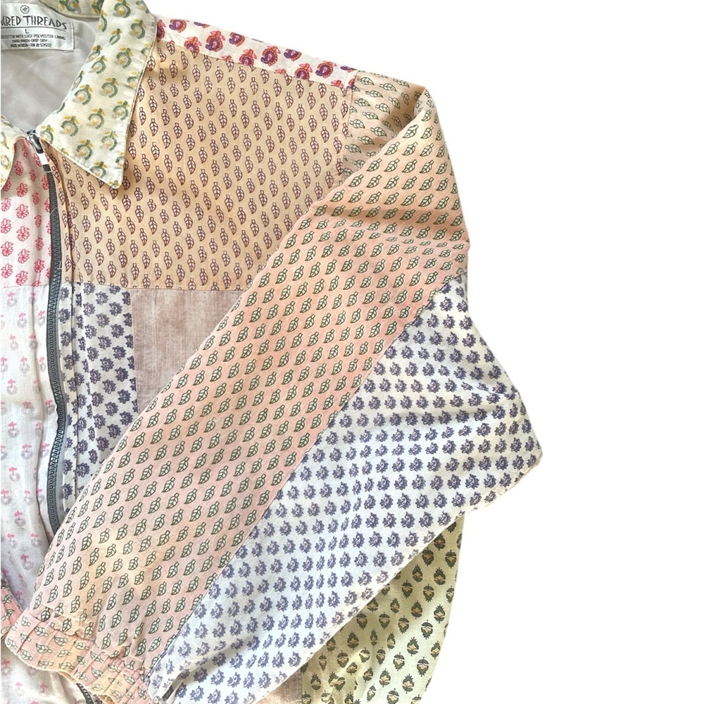 Vintage Pastel Patchwork Zip Up Jacket - image 4